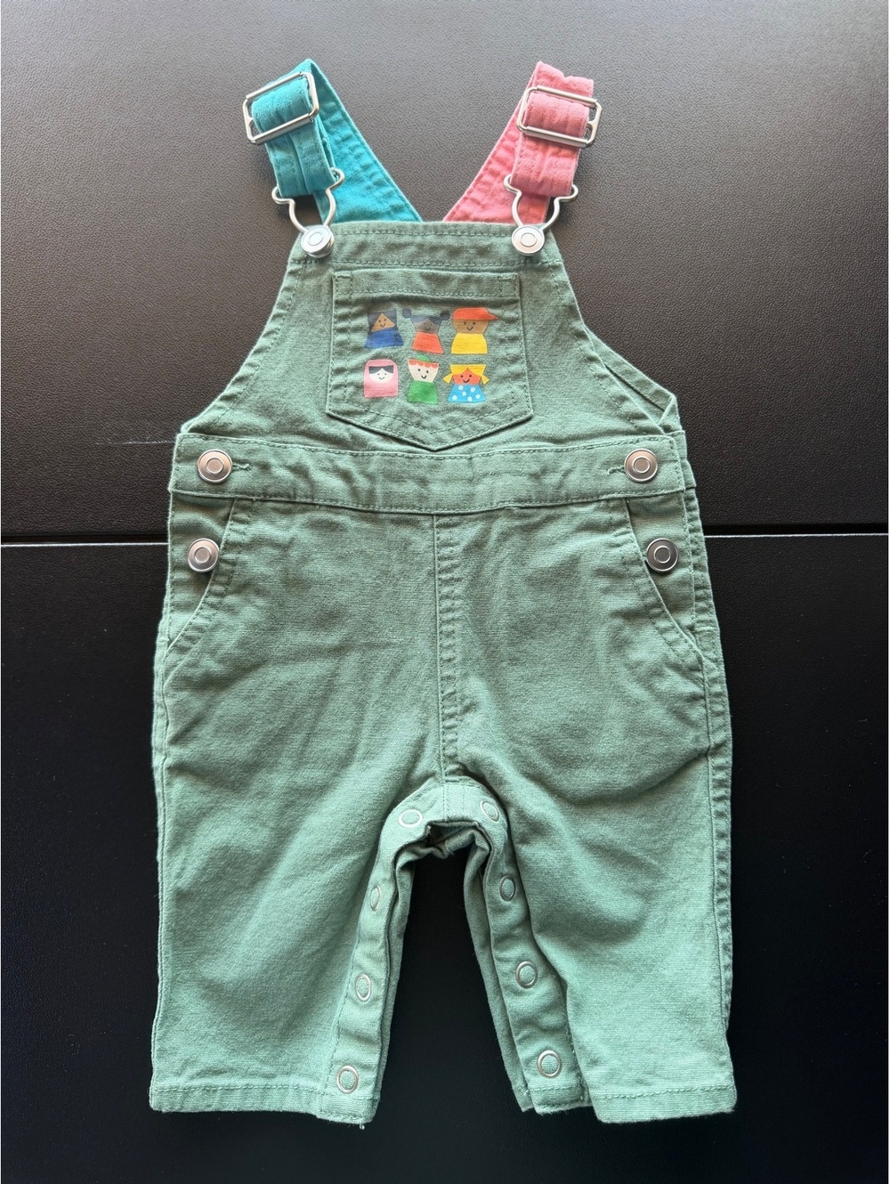 Christian Robinson x Target Baby Overalls 0-3M Green Colorblock Straps